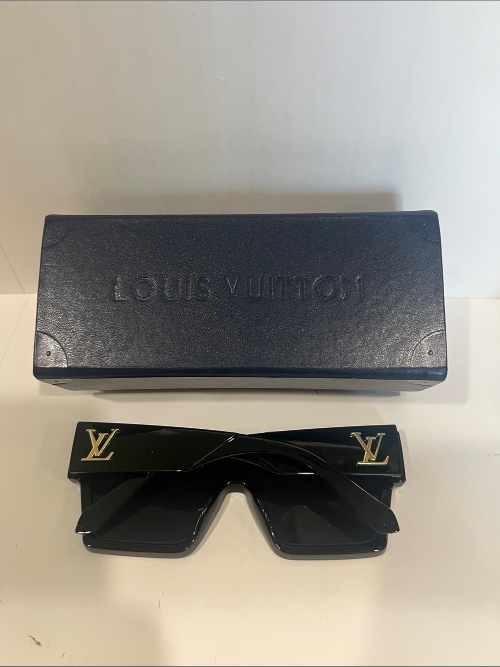 Louis Vuitton Black Sunglasses with Gold LV Logo